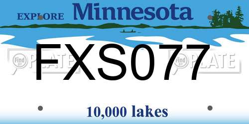 FXS077 Minnesota License Plate