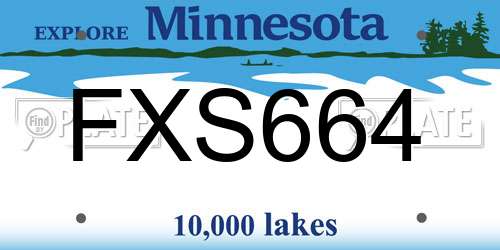 FXS664 Minnesota License Plate