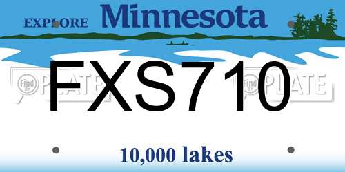 FXS710 Minnesota License Plate
