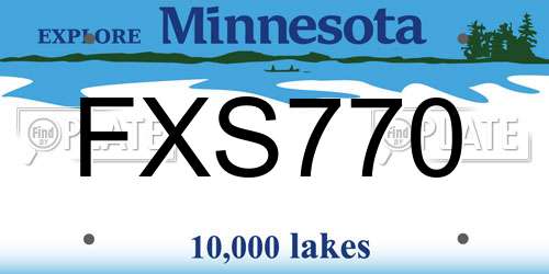 FXS770 Minnesota License Plate