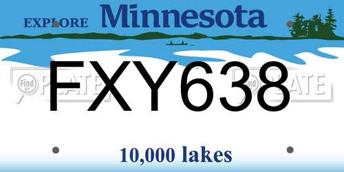 FXY638 Minnesota License Plate