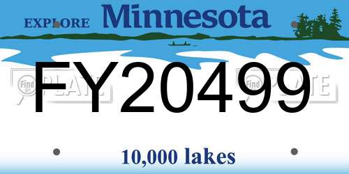 FY20499 Minnesota License Plate
