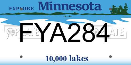 FYA284 Minnesota License Plate