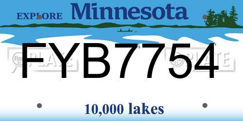 FYB7754 Minnesota License Plate