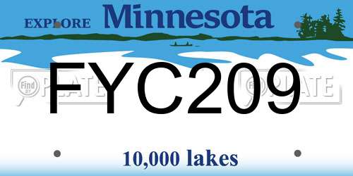 FYC209 Minnesota License Plate
