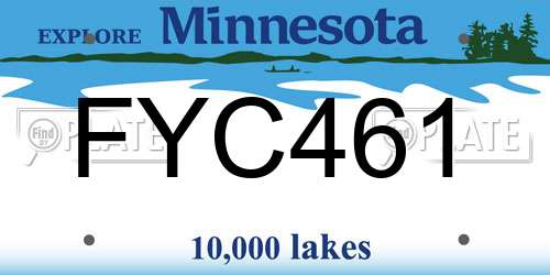FYC461 Minnesota License Plate
