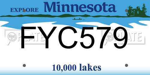 FYC579 Minnesota License Plate