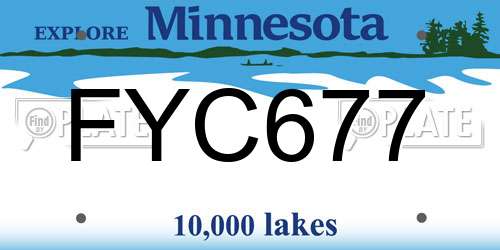 FYC677 Minnesota License Plate