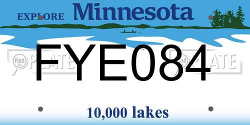 FYE084 Minnesota License Plate