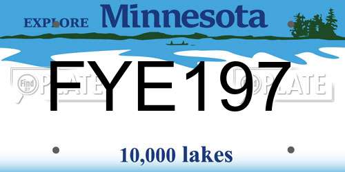 FYE197 Minnesota License Plate