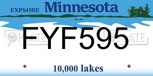 FYF595 Minnesota License Plate