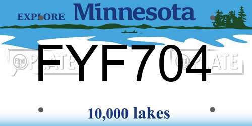 FYF704 Minnesota License Plate
