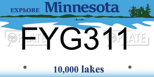 FYG311 Minnesota License Plate