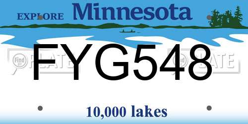 FYG548 Minnesota License Plate
