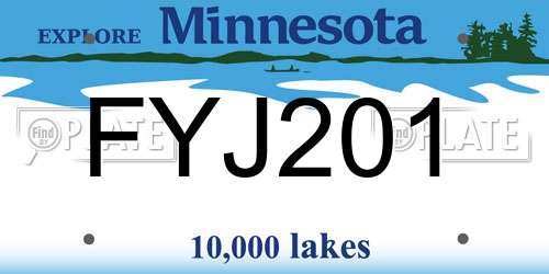 FYJ201 Minnesota License Plate