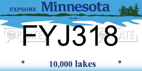 FYJ318 Minnesota License Plate