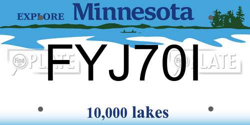 FYJ70I Minnesota License Plate