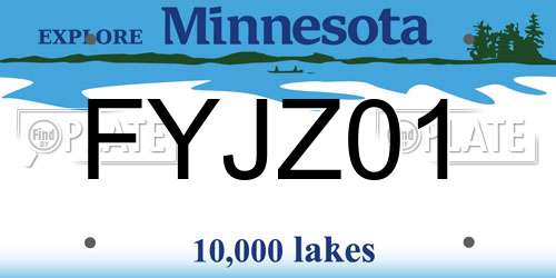 FYJZ01 Minnesota License Plate