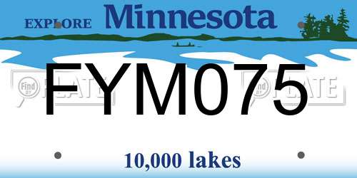 FYM075 Minnesota License Plate