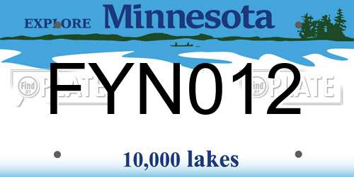 FYN012 Minnesota License Plate