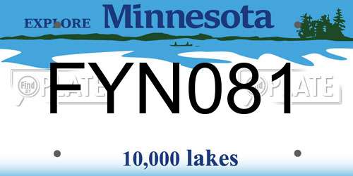 FYN081 Minnesota License Plate