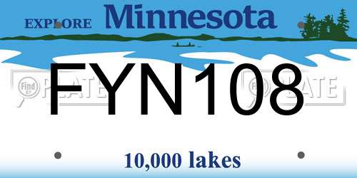 FYN108 Minnesota License Plate