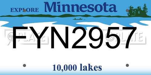 FYN2957 Minnesota License Plate