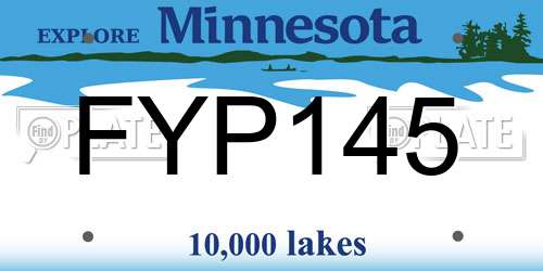 FYP145 Minnesota License Plate