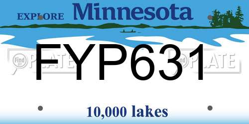 FYP631 Minnesota License Plate