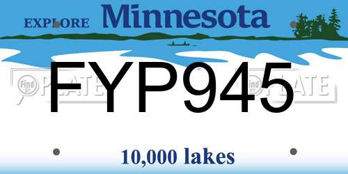 FYP945 Minnesota License Plate