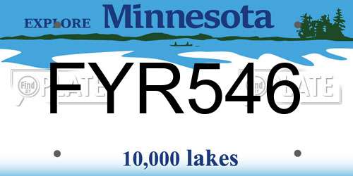 FYR546 Minnesota License Plate