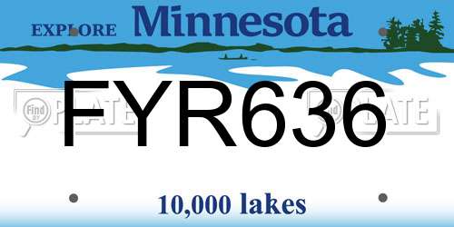 FYR636 Minnesota License Plate