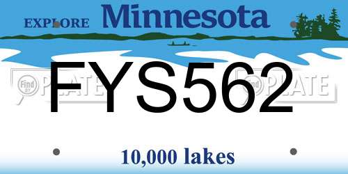 FYS562 Minnesota License Plate
