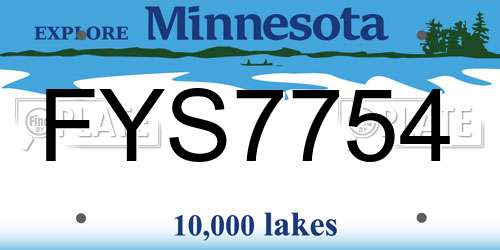 FYS7754 Minnesota License Plate