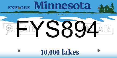 FYS894 Minnesota License Plate