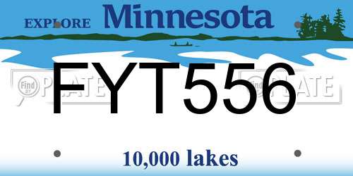 FYT556 Minnesota License Plate