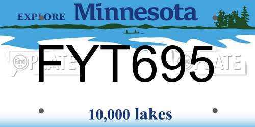 FYT695 Minnesota License Plate