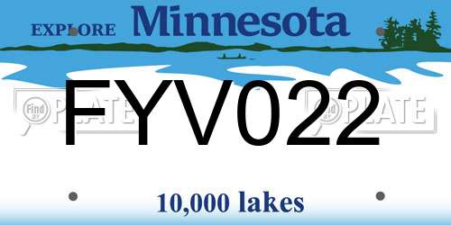 FYV022 Minnesota License Plate