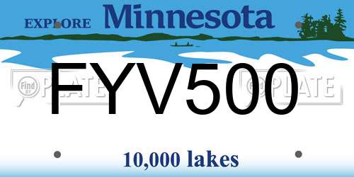 FYV500 Minnesota License Plate