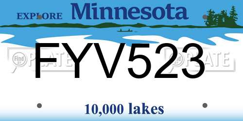FYV523 Minnesota License Plate