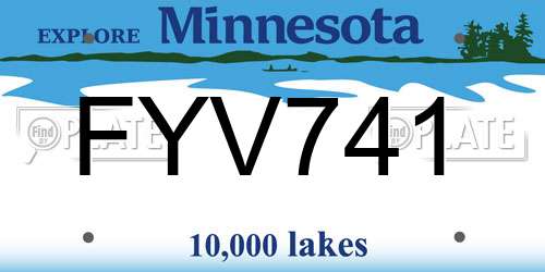 FYV741 Minnesota License Plate