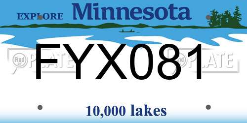 FYX081 Minnesota License Plate