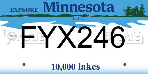 FYX246 Minnesota License Plate