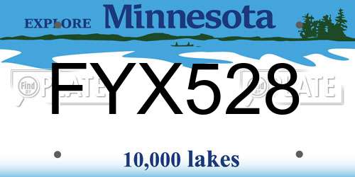 FYX528 Minnesota License Plate