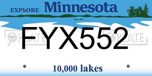 FYX552 Minnesota License Plate