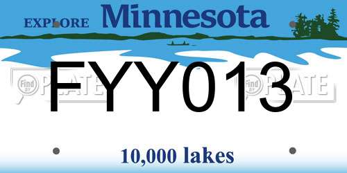 FYY013 Minnesota License Plate