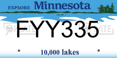 FYY335 Minnesota License Plate
