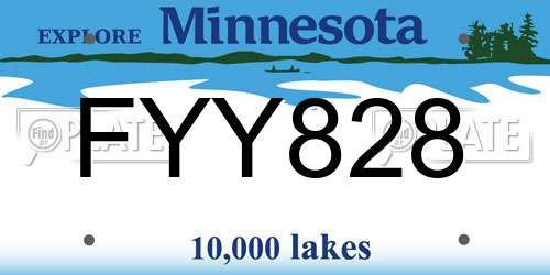 FYY828 Minnesota License Plate