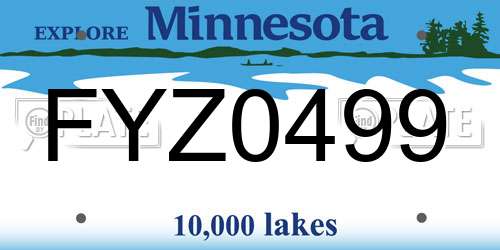 FYZ0499 Minnesota License Plate