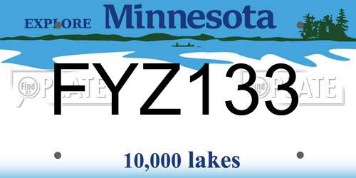 FYZ133 Minnesota License Plate